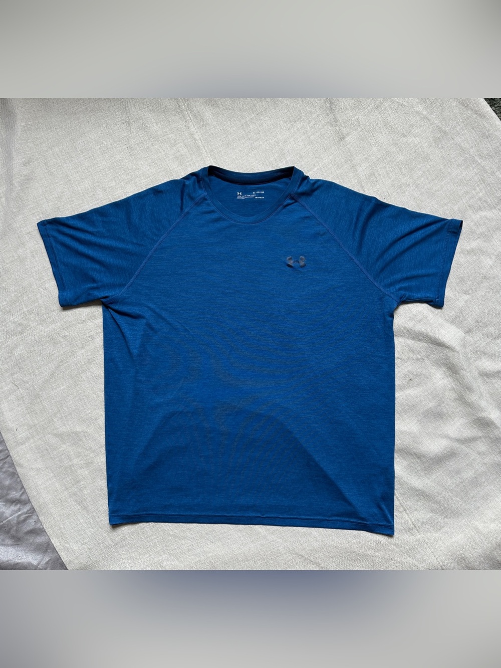 Under Armour HeatGear Men Blue Performance Loose Fit Crew Neck Raglan TShirt XL